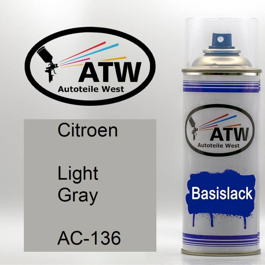 Citroen, Light Gray, AC-136: 400ml Sprühdose, von ATW Autoteile West.